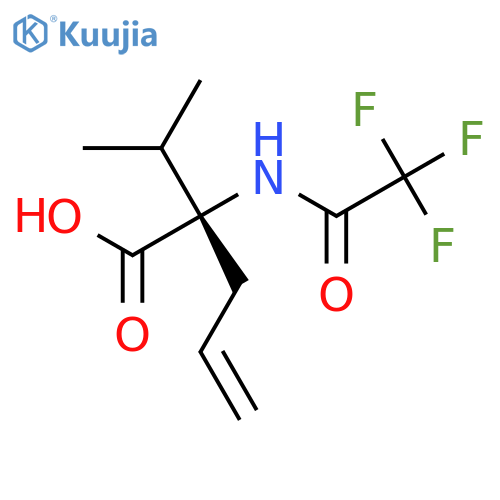 (2S)-2-(propan-2-yl)-2-(2,2,2-trifluoroacetamido)pent-4-enoic acid structure