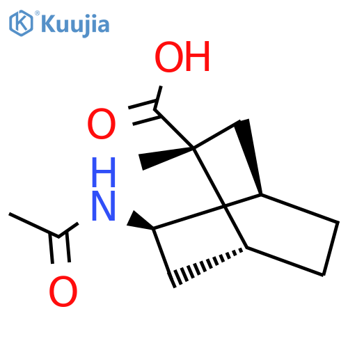 rac-(1R,2R,4R,5R)-5-acetamido-2-methylbicyclo2.2.2octane-2-carboxylic acid structure
