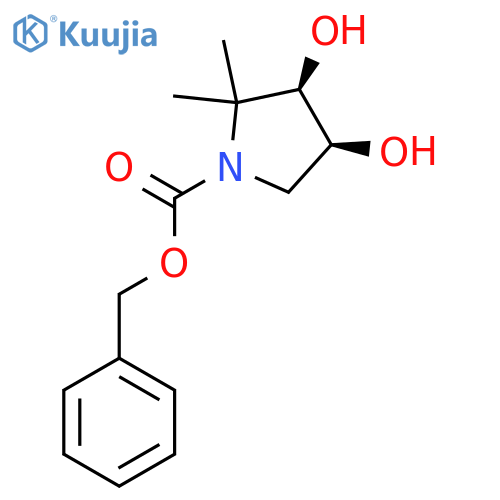 rac-benzyl (3R,4S)-3,4-dihydroxy-2,2-dimethylpyrrolidine-1-carboxylate structure