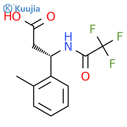 (3S)-3-(2-methylphenyl)-3-(2,2,2-trifluoroacetamido)propanoic acid structure