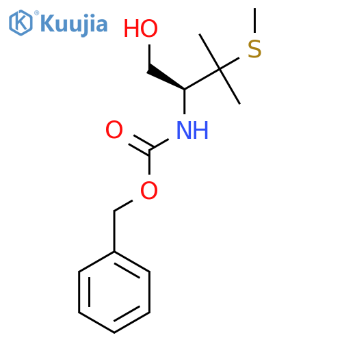 benzyl N-(2S)-1-hydroxy-3-methyl-3-(methylsulfanyl)butan-2-ylcarbamate structure
