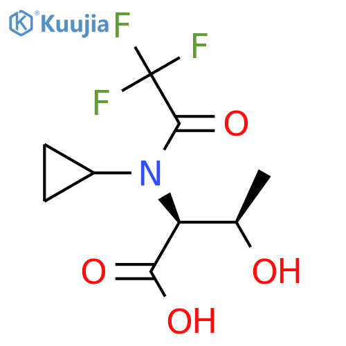 (2S,3R)-2-(N-cyclopropyl-2,2,2-trifluoroacetamido)-3-hydroxybutanoic acid structure