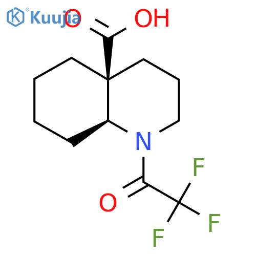 rac-(4aR,8aR)-1-(2,2,2-trifluoroacetyl)-decahydroquinoline-4a-carboxylic acid structure