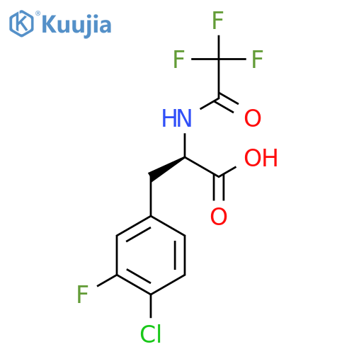 (2R)-3-(4-chloro-3-fluorophenyl)-2-(2,2,2-trifluoroacetamido)propanoic acid structure