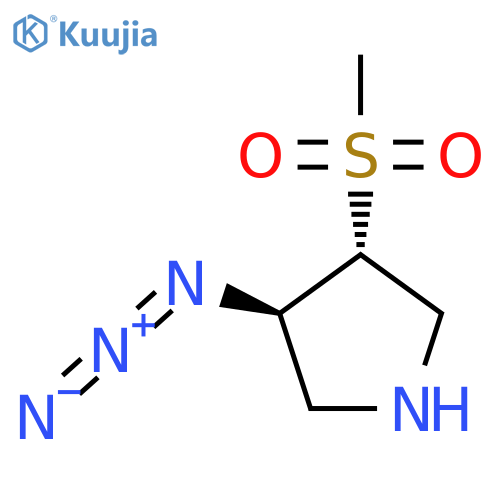 rac-(3R,4R)-3-azido-4-methanesulfonylpyrrolidine structure