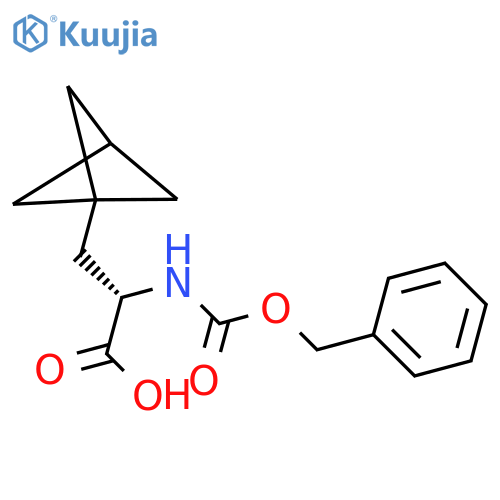 (2S)-2-(Benzyloxycarbonylamino)-3-(1-bicyclo[1.1.1]pentanyl)propanoic acid structure