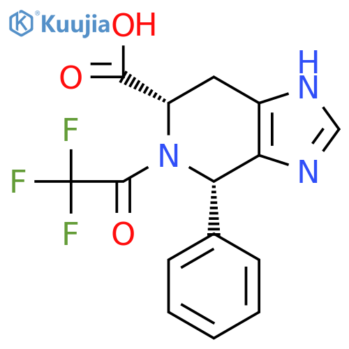 rac-(4R,6R)-4-phenyl-5-(2,2,2-trifluoroacetyl)-3H,4H,5H,6H,7H-imidazo4,5-cpyridine-6-carboxylic acid structure