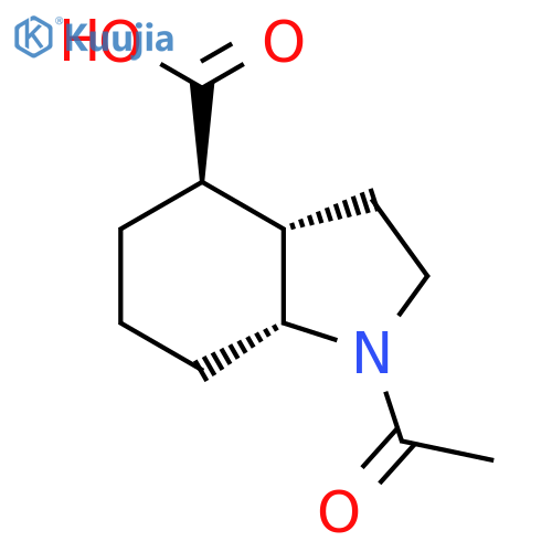 rac-(3aR,4S,7aS)-1-acetyl-octahydro-1H-indole-4-carboxylic acid structure