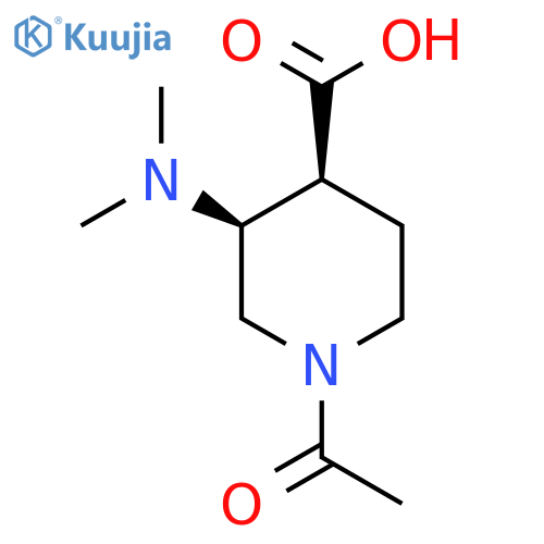 rac-(3R,4R)-1-acetyl-3-(dimethylamino)piperidine-4-carboxylic acid structure