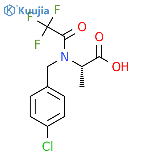 (2S)-2-{N-(4-chlorophenyl)methyl-2,2,2-trifluoroacetamido}propanoic acid structure