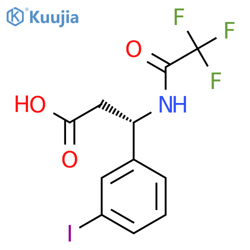 (3S)-3-(3-iodophenyl)-3-(2,2,2-trifluoroacetamido)propanoic acid structure
