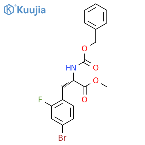 methyl (2S)-2-{(benzyloxy)carbonylamino}-3-(4-bromo-2-fluorophenyl)propanoate structure
