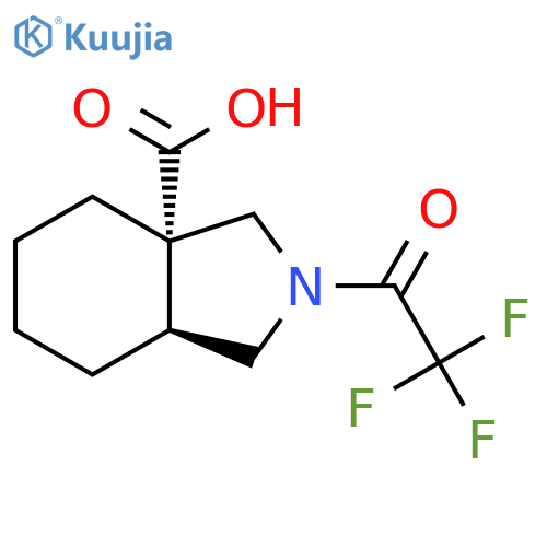 rac-(3aR,7aR)-2-(trifluoroacetyl)-octahydro-1H-isoindole-3a-carboxylic acid structure