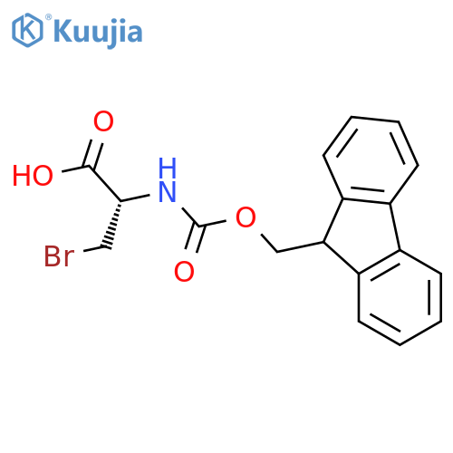 (2S)-3-bromo-2-({(9H-fluoren-9-yl)methoxycarbonyl}amino)propanoic acid structure