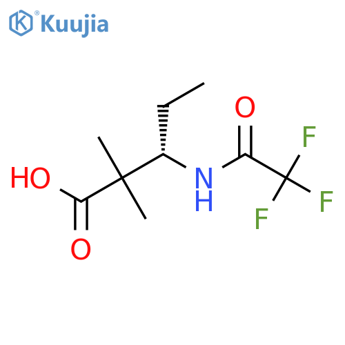 (3S)-2,2-dimethyl-3-(2,2,2-trifluoroacetamido)pentanoic acid structure