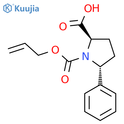 (2R,5R)-5-phenyl-1-[(prop-2-en-1-yloxy)carbonyl]pyrrolidine-2-carboxylic acid structure