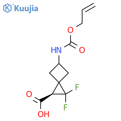 rac-(1R,3r)-2,2-difluoro-5-{(prop-2-en-1-yloxy)carbonylamino}spiro2.3hexane-1-carboxylic acid structure