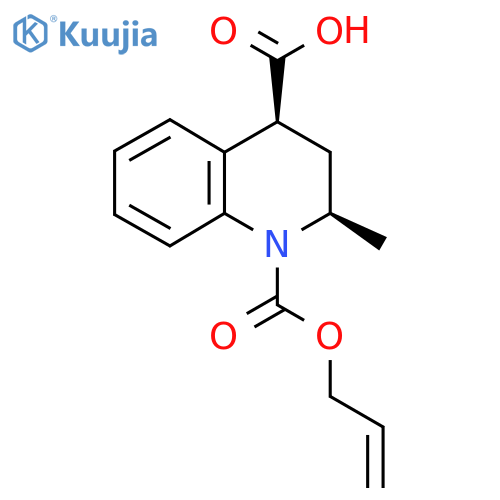 rac-(2R,4S)-2-methyl-1-[(prop-2-en-1-yloxy)carbonyl]-1,2,3,4-tetrahydroquinoline-4-carboxylic acid structure