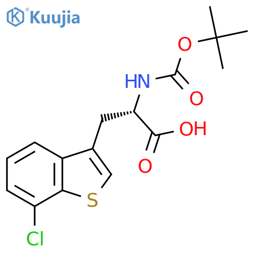 (2S)-2-{(tert-butoxy)carbonylamino}-3-(7-chloro-1-benzothiophen-3-yl)propanoic acid structure