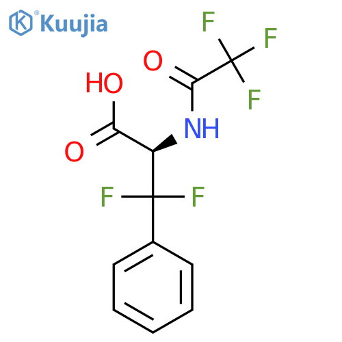 (2R)-3,3-difluoro-3-phenyl-2-(2,2,2-trifluoroacetamido)propanoic acid structure