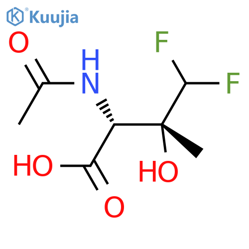 rac-(2R,3R)-2-acetamido-4,4-difluoro-3-hydroxy-3-methylbutanoic acid structure