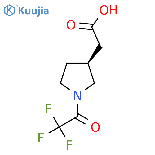 2-(3S)-1-(trifluoroacetyl)pyrrolidin-3-ylacetic acid structure