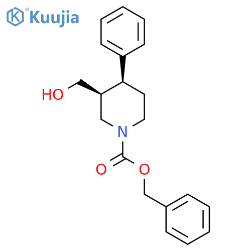 rac-benzyl (3R,4R)-3-(hydroxymethyl)-4-phenylpiperidine-1-carboxylate structure