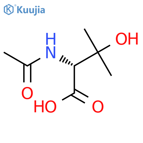 (2R)-2-acetamido-3-hydroxy-3-methylbutanoic acid structure