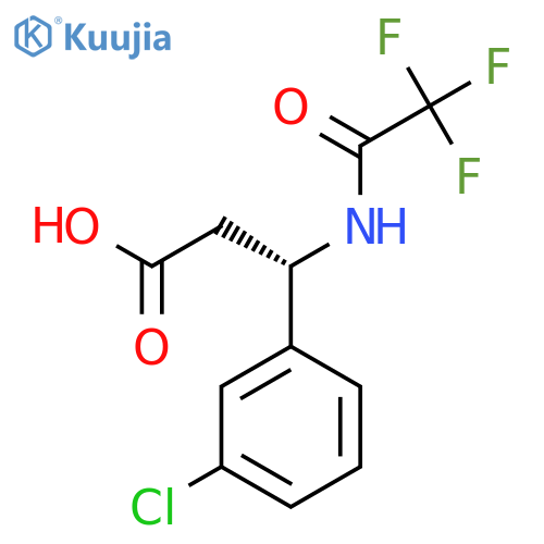 (3S)-3-(3-chlorophenyl)-3-(2,2,2-trifluoroacetamido)propanoic acid structure