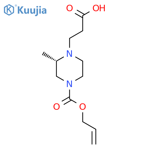 3-(2S)-2-methyl-4-(prop-2-en-1-yloxy)carbonylpiperazin-1-ylpropanoic acid structure