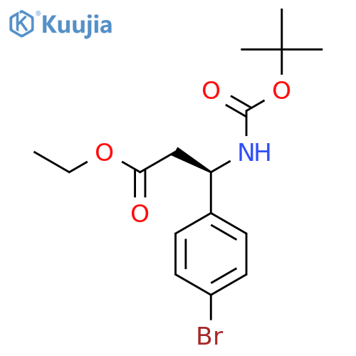 ethyl (3R)-3-(4-bromophenyl)-3-{(tert-butoxy)carbonylamino}propanoate structure