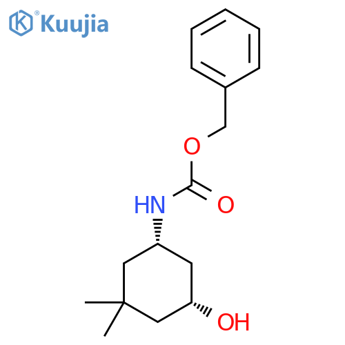 rac-benzyl N-[(1R,5S)-5-hydroxy-3,3-dimethylcyclohexyl]carbamate structure