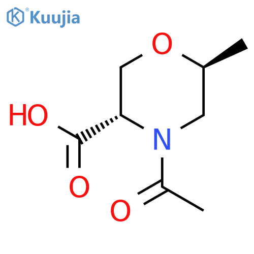 (3S,6S)-4-acetyl-6-methylmorpholine-3-carboxylic acid structure