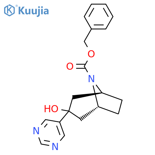 benzyl (1R,3S,5S)-3-hydroxy-3-(pyrimidin-5-yl)-8-azabicyclo3.2.1octane-8-carboxylate structure