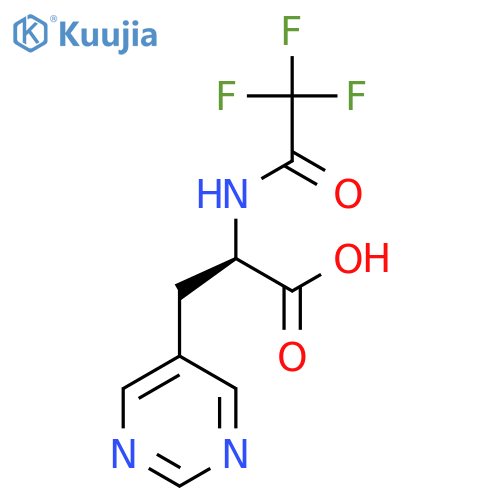 (2R)-3-(pyrimidin-5-yl)-2-(2,2,2-trifluoroacetamido)propanoic acid structure
