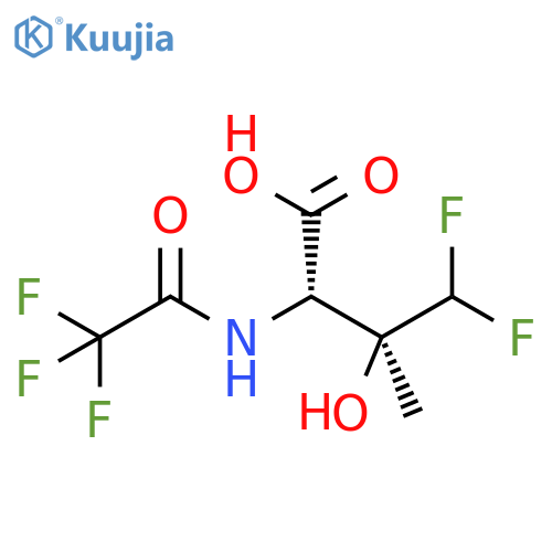 rac-(2R,3R)-4,4-difluoro-3-hydroxy-3-methyl-2-(2,2,2-trifluoroacetamido)butanoic acid structure