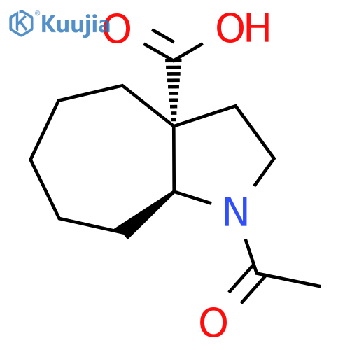 rac-(3aR,8aS)-1-acetyl-decahydrocycloheptabpyrrole-3a-carboxylic acid structure