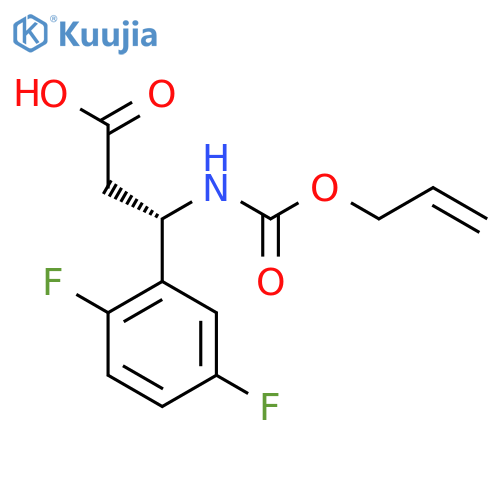 (3S)-3-(2,5-difluorophenyl)-3-{[(prop-2-en-1-yloxy)carbonyl]amino}propanoic acid structure