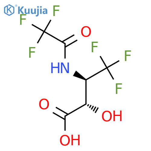 rac-(2R,3S)-4,4,4-trifluoro-2-hydroxy-3-(2,2,2-trifluoroacetamido)butanoic acid structure