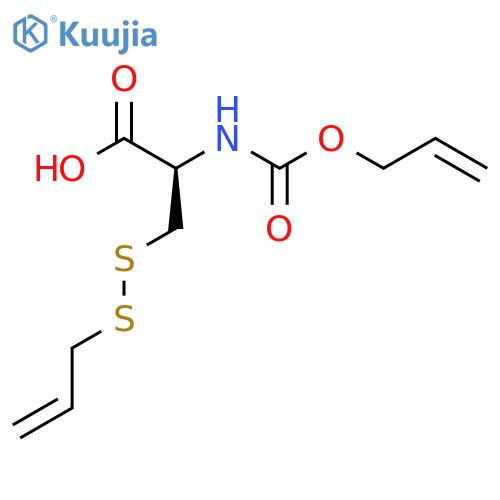 (2R)-3-(prop-2-en-1-yldisulfanyl)-2-{[(prop-2-en-1-yloxy)carbonyl]amino}propanoic acid structure