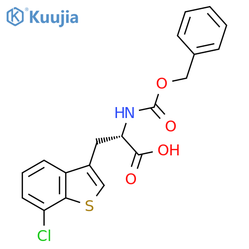 (2S)-2-{(benzyloxy)carbonylamino}-3-(7-chloro-1-benzothiophen-3-yl)propanoic acid structure
