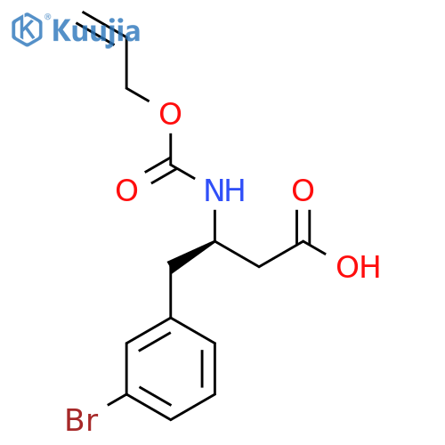 (3R)-4-(3-bromophenyl)-3-{(prop-2-en-1-yloxy)carbonylamino}butanoic acid structure