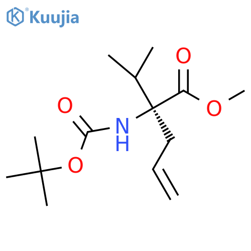 methyl (2S)-2-{[(tert-butoxy)carbonyl]amino}-2-(propan-2-yl)pent-4-enoate structure
