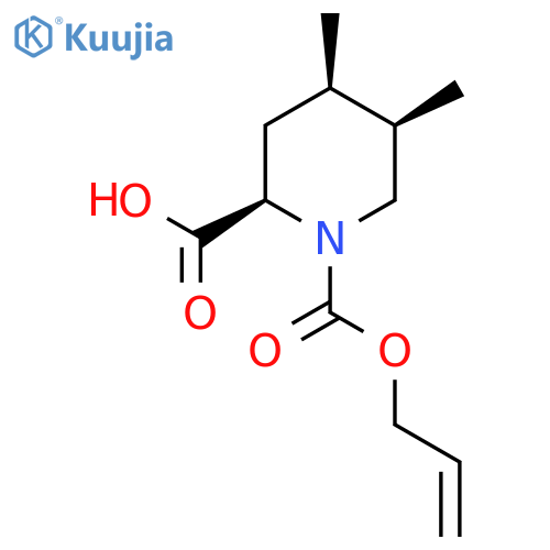 rac-(2R,4R,5R)-4,5-dimethyl-1-(prop-2-en-1-yloxy)carbonylpiperidine-2-carboxylic acid structure