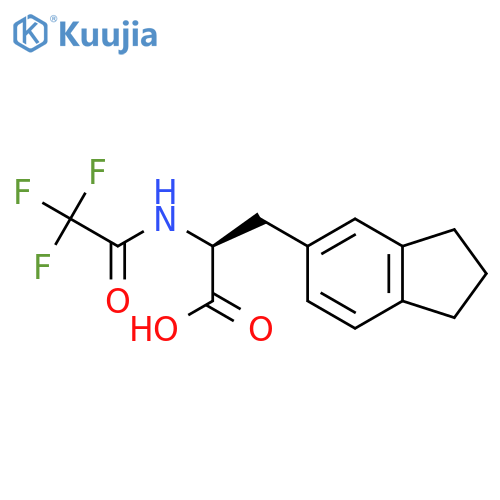 (2S)-3-(2,3-dihydro-1H-inden-5-yl)-2-(2,2,2-trifluoroacetamido)propanoic acid structure