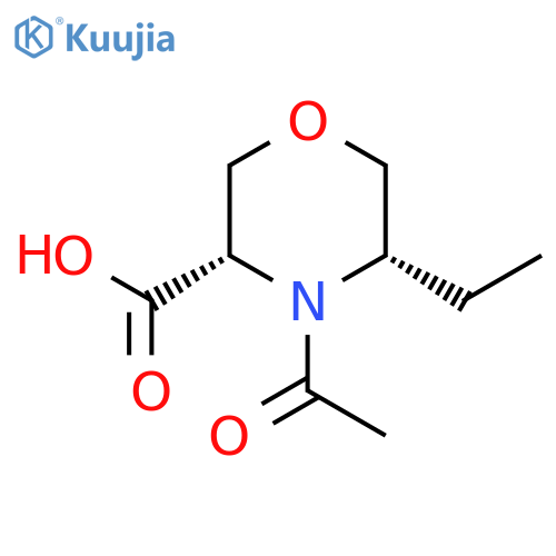 (3S,5S)-4-acetyl-5-ethylmorpholine-3-carboxylic acid structure