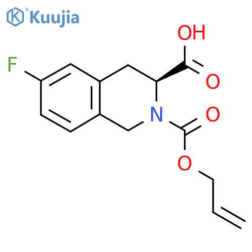 (3S)-6-fluoro-2-[(prop-2-en-1-yloxy)carbonyl]-1,2,3,4-tetrahydroisoquinoline-3-carboxylic acid structure