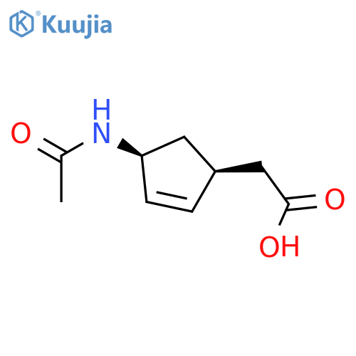 2-(1S,4S)-4-acetamidocyclopent-2-en-1-ylacetic acid structure