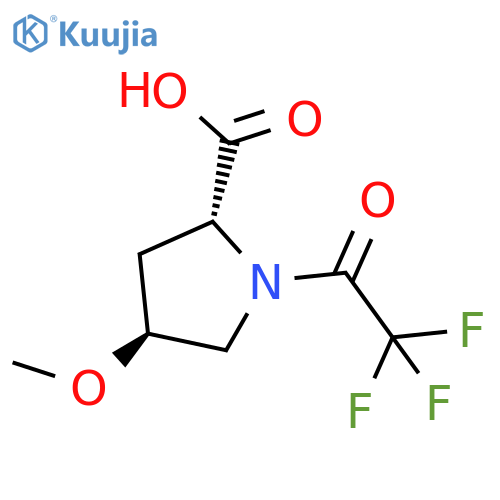 (2R,4S)-4-methoxy-1-(trifluoroacetyl)pyrrolidine-2-carboxylic acid structure