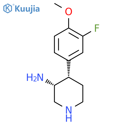 rac-(3R,4S)-4-(3-fluoro-4-methoxyphenyl)piperidin-3-amine structure